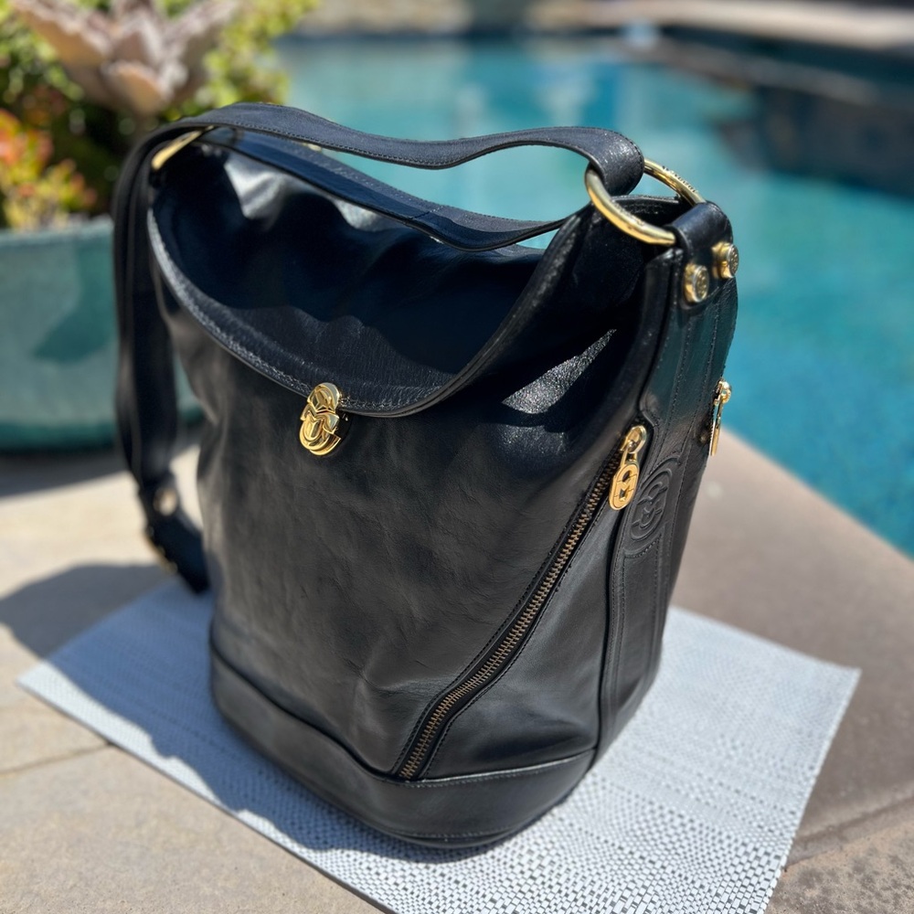 Marino Orlandi Elegant Black Leather Shoulder Bag